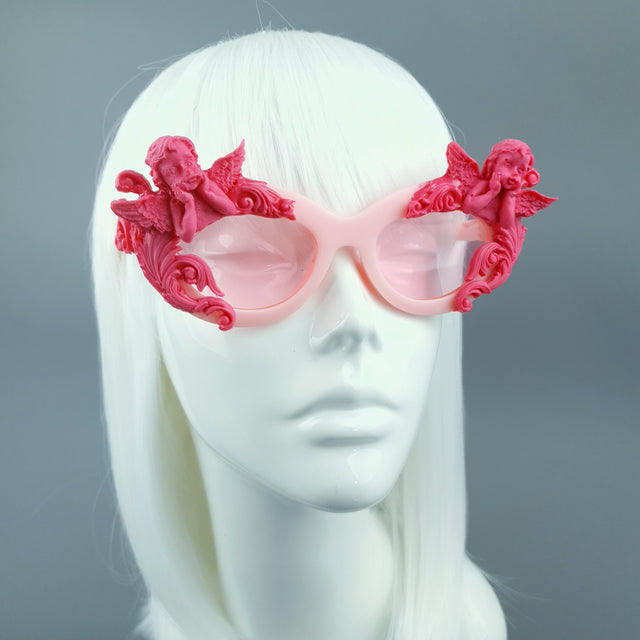 "Adora" Pink Cherub & Filigree Sunglasses