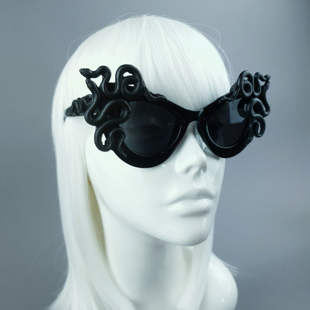 "Medusa" Black Snake Black Sunglasses