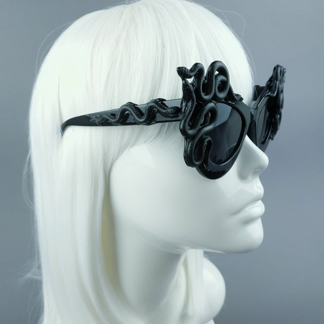 "Medusa" Black Snake Black Sunglasses