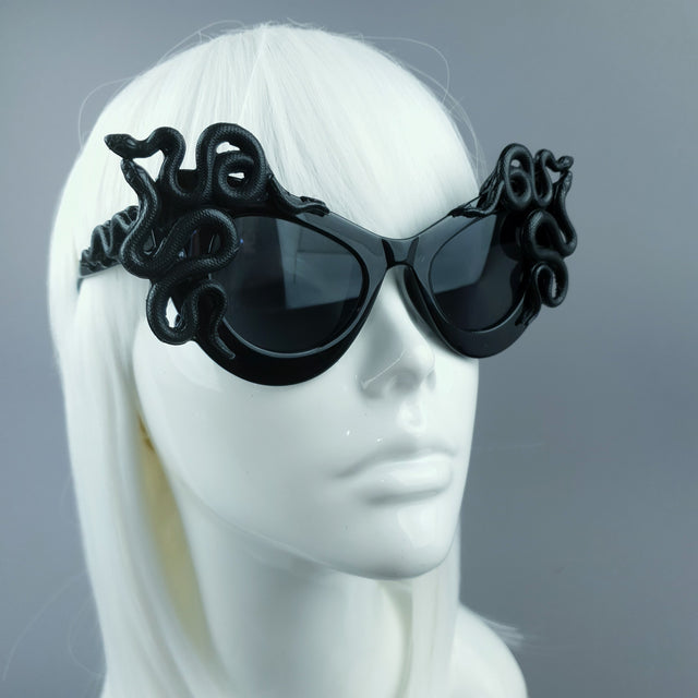 "Medusa" Black Snake Black Sunglasses