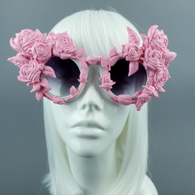 "Amour Sombre" Pink Roses Sunglasses