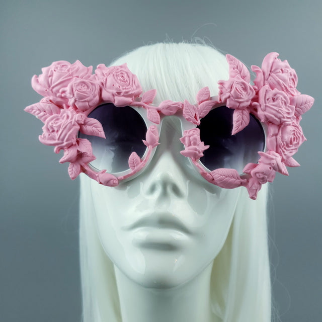 "Amour Sombre" Pink Roses Sunglasses