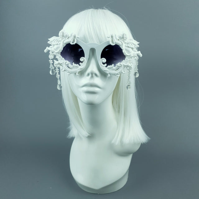 "Siofra" White Cherub, Filigree & Beading Sunglasses