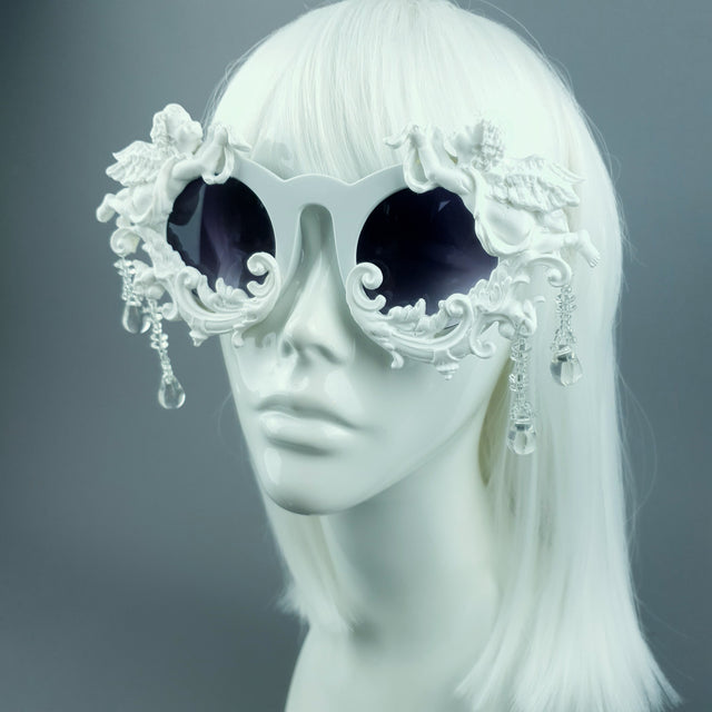 "Siofra" White Cherub, Filigree & Beading Sunglasses