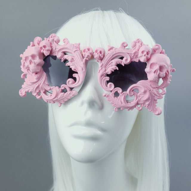"Mabuz" Pink Skull & Filigree Sunglasses