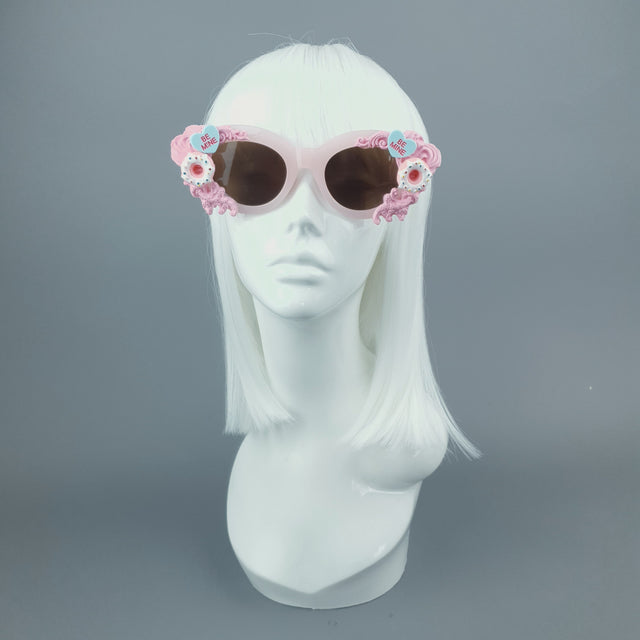 "Sweetie" Pink Filigree Donut Cake Sunglasses