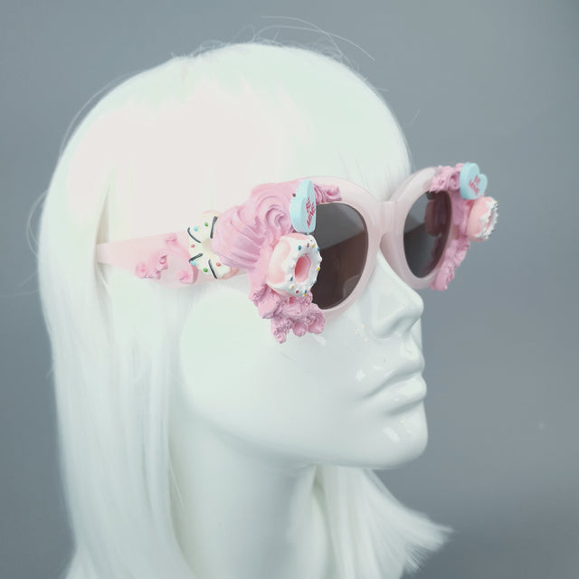 "Sweetie" Pink Filigree Donut Cake Sunglasses