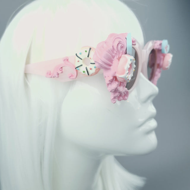 "Sweetie" Pink Filigree Donut Cake Sunglasses