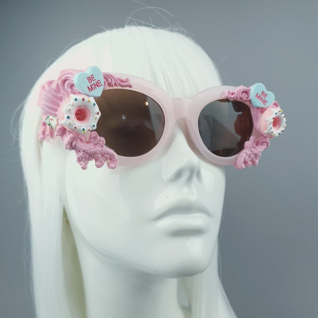 "Sweetie" Pink Filigree Donut Cake Sunglasses