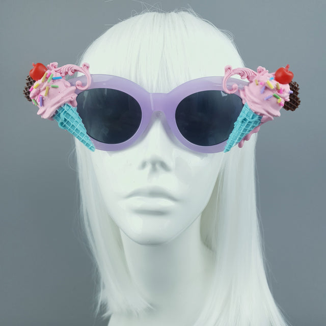 "Yummi" Pink & Purple Filigree Ice-cream Sunglasses