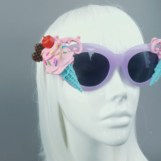"Yummi" Pink & Purple Filigree Ice-cream Sunglasses