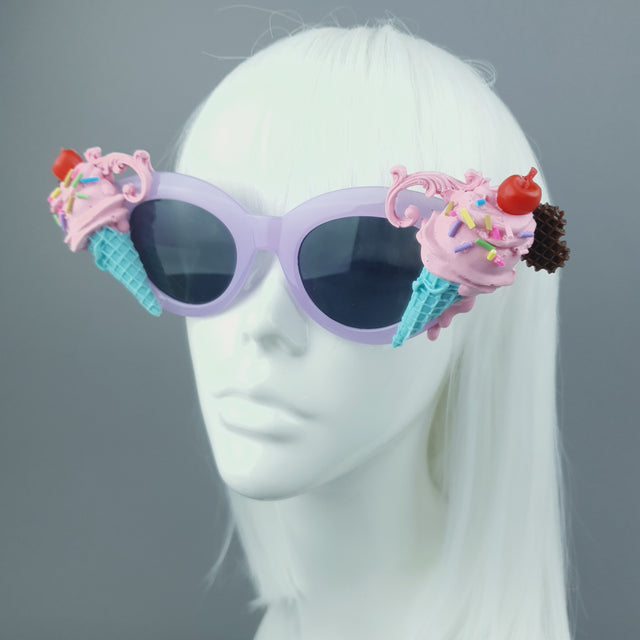 "Yummi" Pink & Purple Filigree Ice-cream Sunglasses
