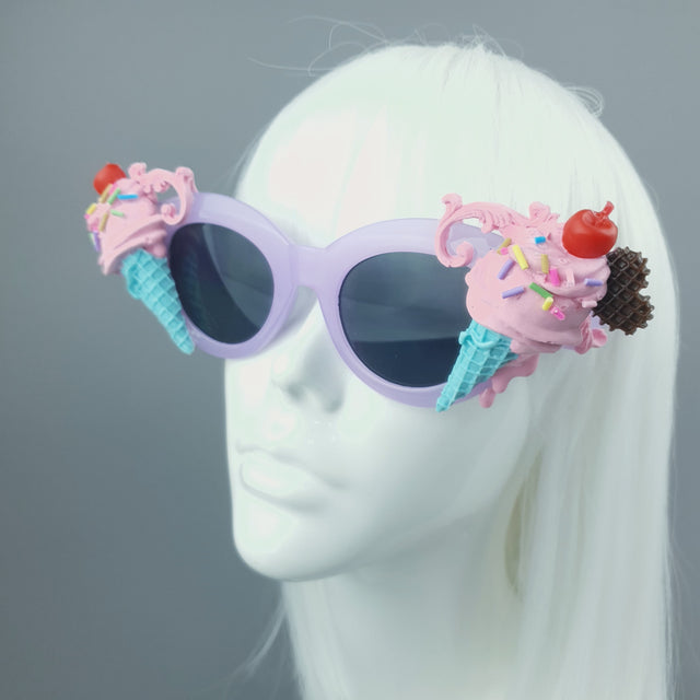 "Yummi" Pink & Purple Filigree Ice-cream Sunglasses