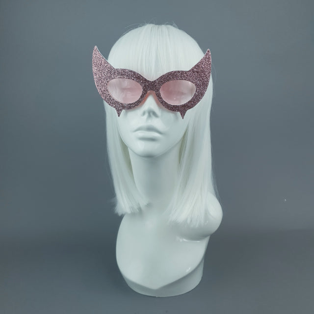 "Diablo" Pink Glitter Devil Horn Sunglasses