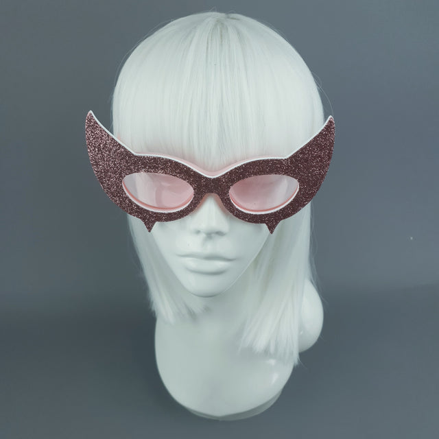 "Diablo" Pink Glitter Devil Horn Sunglasses