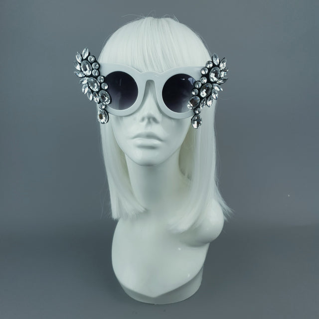 SAMPLE! Clear Diamante Jewel Sunglasses