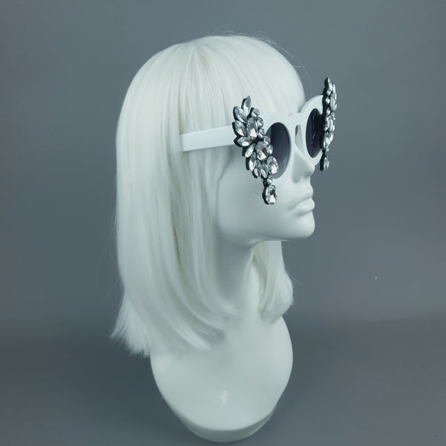SAMPLE! Clear Diamante Jewel Sunglasses
