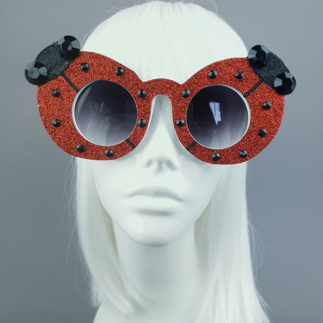 Ladybird Red Glitter Sunglasses