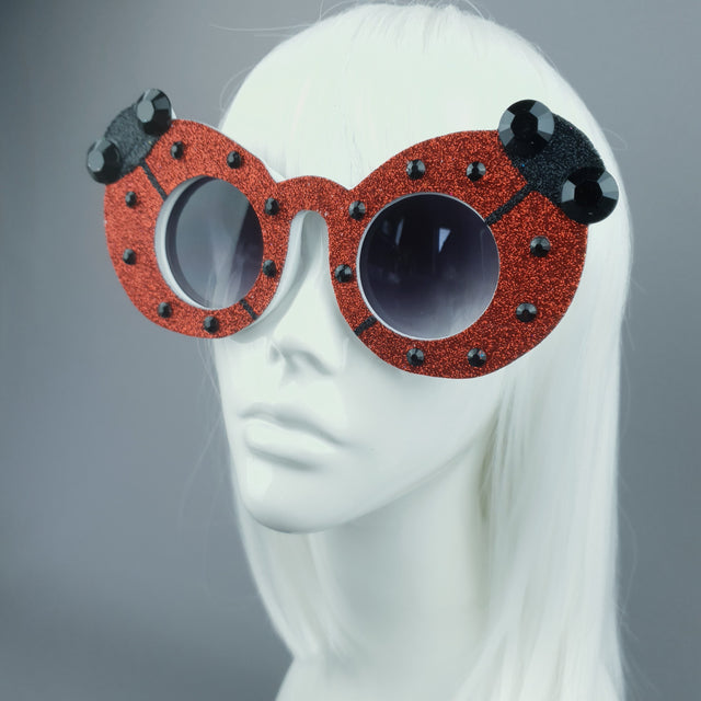 Ladybird Red Glitter Sunglasses
