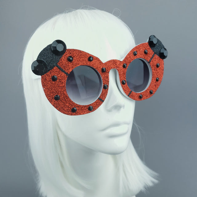 Ladybird Red Glitter Sunglasses