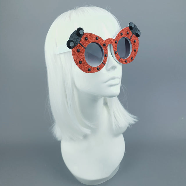 Ladybird Red Glitter Sunglasses