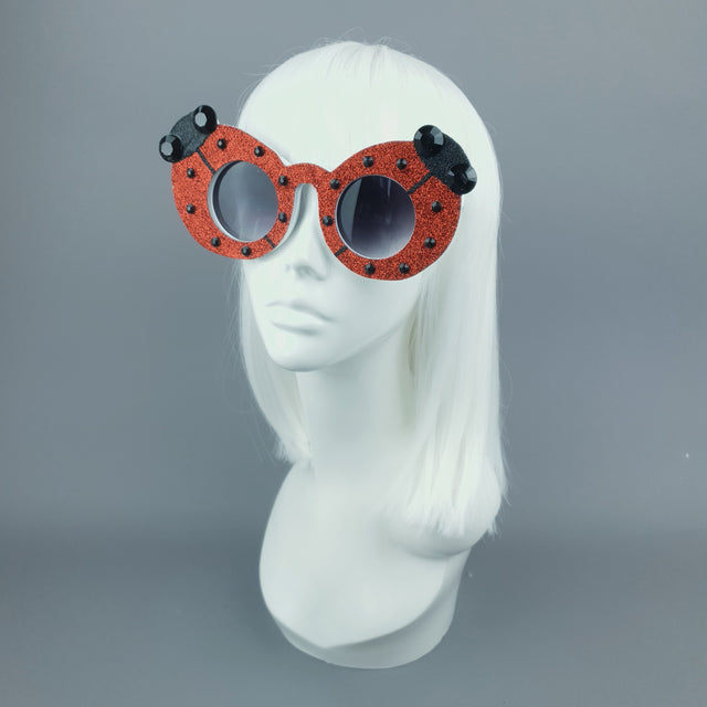 Ladybird Red Glitter Sunglasses