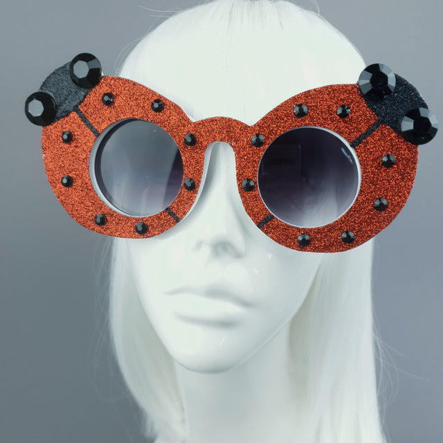 Ladybird Red Glitter Sunglasses