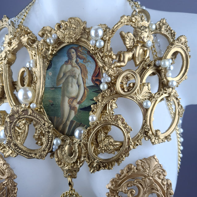 "Botticelli" Pearl & Gold Frames Harness Body Jewellery & Pasties