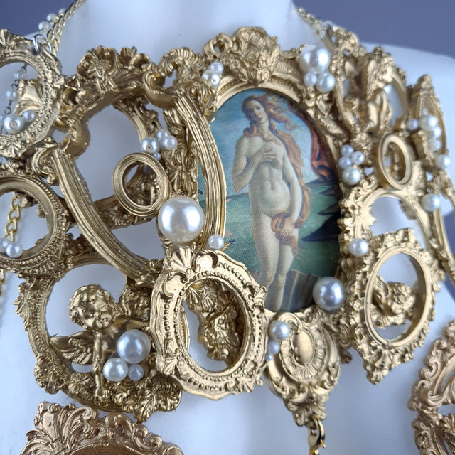 "Botticelli" Pearl & Gold Frames Harness Body Jewellery & Pasties