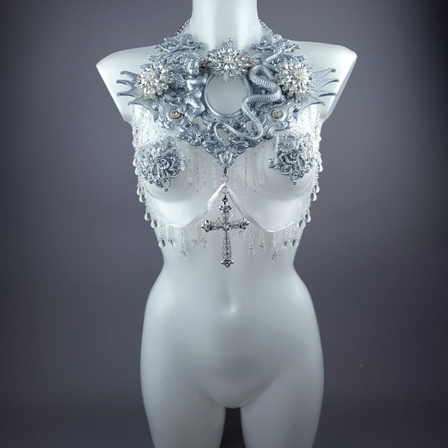 "Goya" Silver Harness Body Jewellery & Pasties.