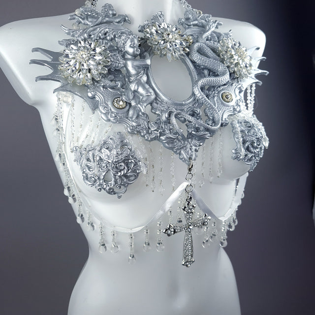 "Goya" Silver Harness Body Jewellery & Pasties.
