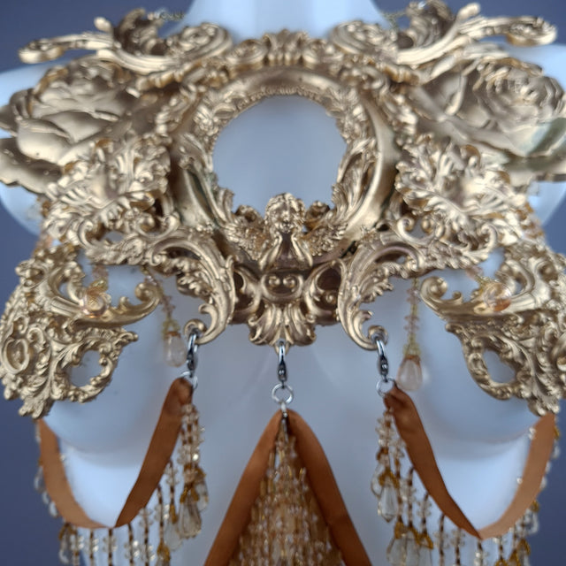 "Rosa Mystica" Gold Cherub & Filigree Harness Body Jewellery & Pasties.