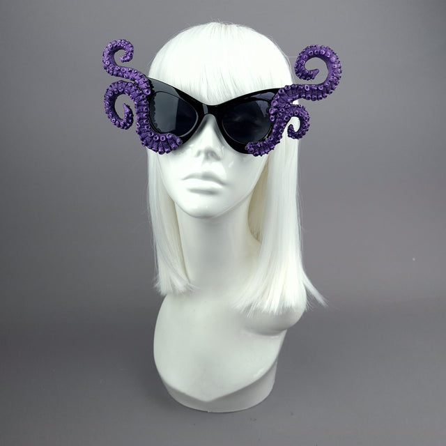 "Ursula" Black & Purple Octopus Kraken Tentacle Sunglasses