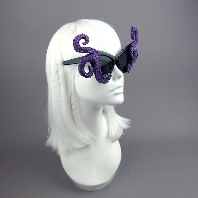 "Ursula" Black & Purple Octopus Kraken Tentacle Sunglasses
