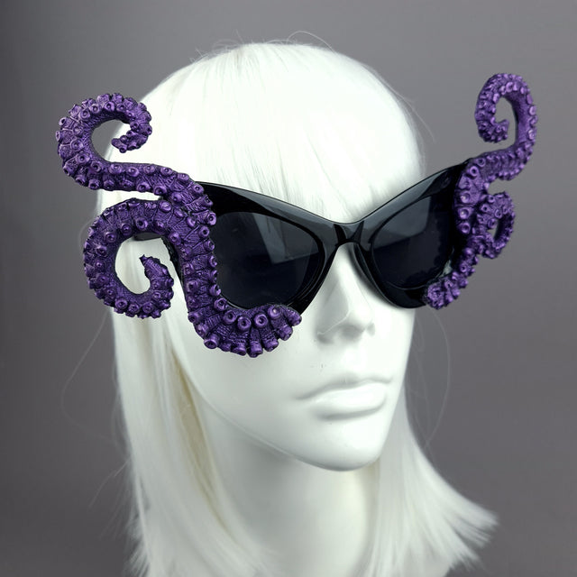 "Ursula" Black & Purple Octopus Kraken Tentacle Sunglasses