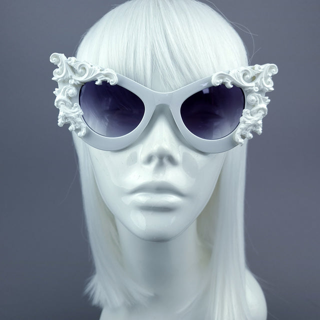 "Amaya" White Filigree Sunglasses