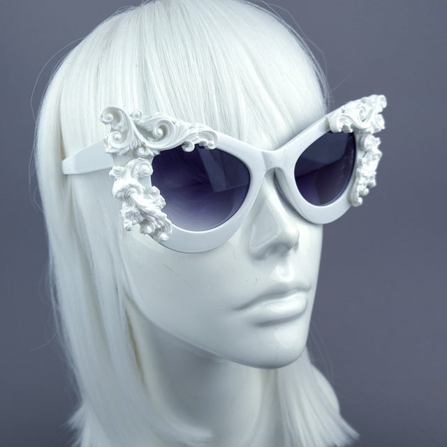 "Amaya" White Filigree Sunglasses