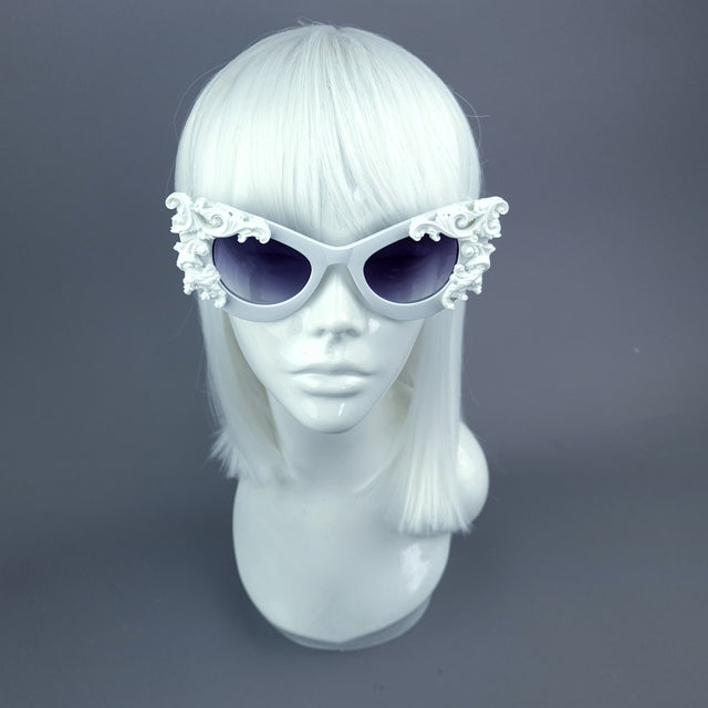 "Amaya" White Filigree Sunglasses