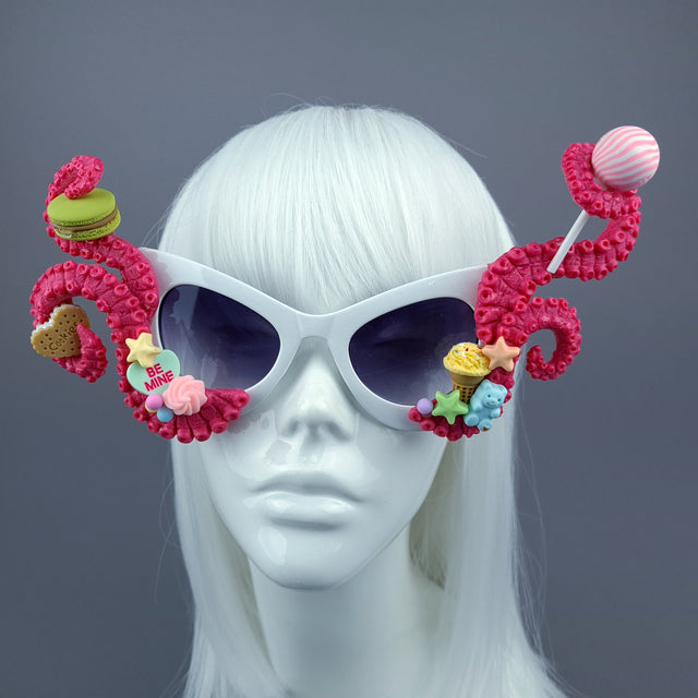 "Sugarie" Dark Pink Tentacle Candy Sweets Sunglasses