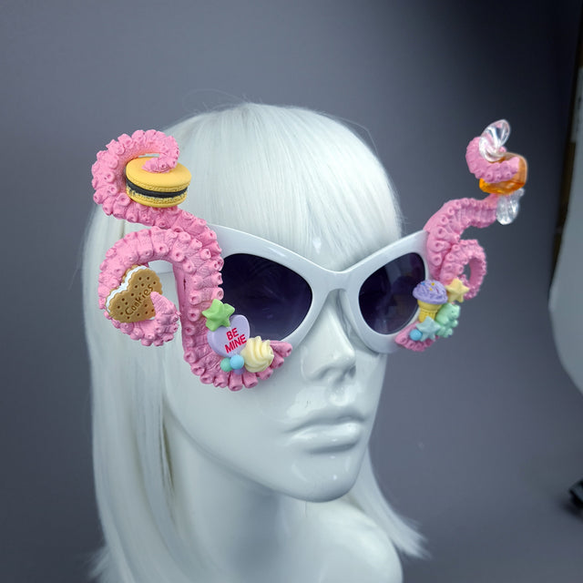 "Sugarie" Pastel Pink Tentacle Candy Sweets Sunglasses