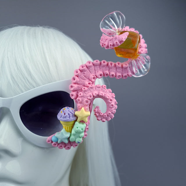 "Sugarie" Pastel Pink Tentacle Candy Sweets Sunglasses