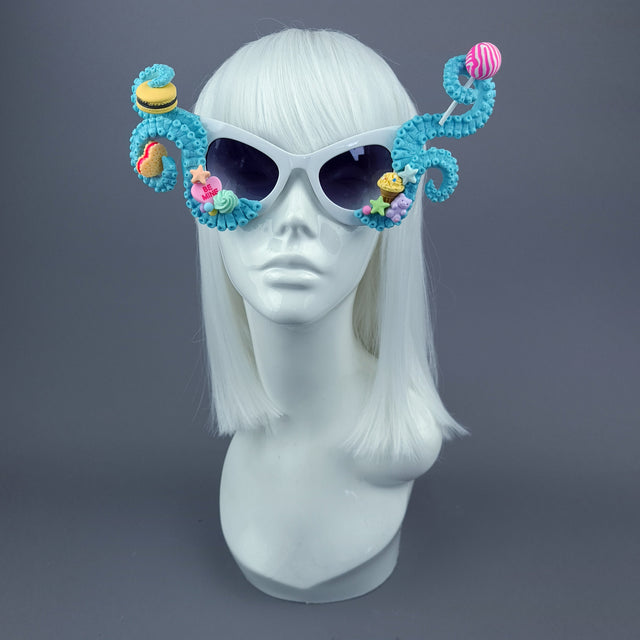 "Sugarie" Pastel Blue Tentacle Candy Sweets Sunglasses