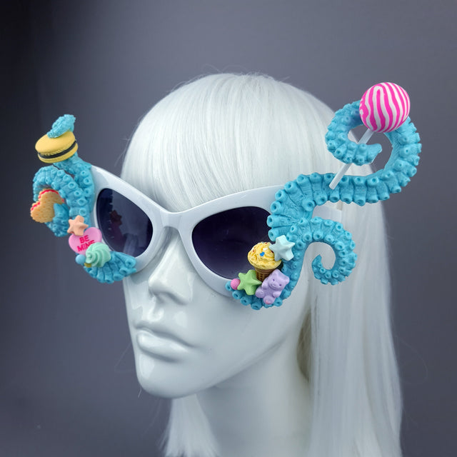"Sugarie" Pastel Blue Tentacle Candy Sweets Sunglasses