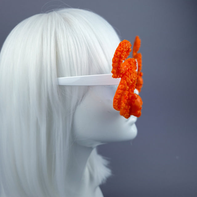 "Eerie" Orange Skulls Kraken Tentacles Sunglasses