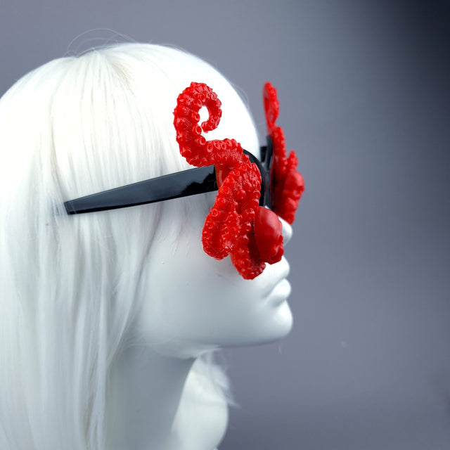 "Eerie" Red Skulls Kraken Tentacles Sunglasses