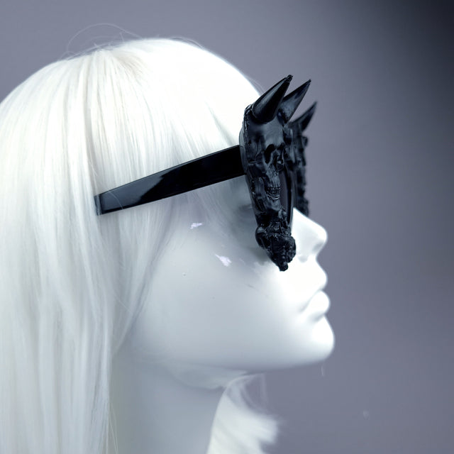 "Sorcery" Black Devil Skull Filigree Sunglasses