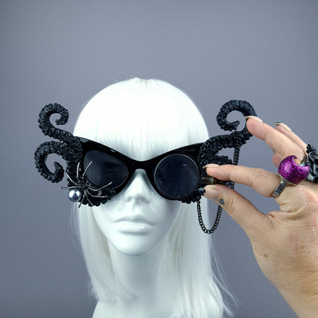 "Kreep" Black Tentacle Spider & Monacle Sunglasses