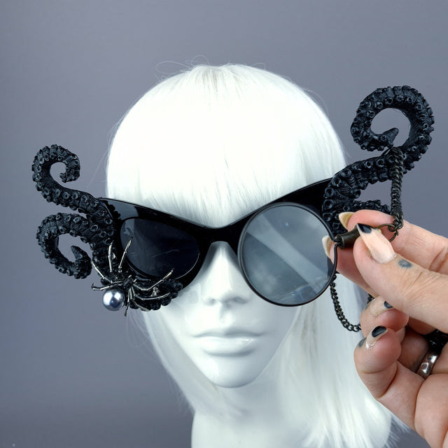 "Kreep" Black Tentacle Spider & Monacle Sunglasses