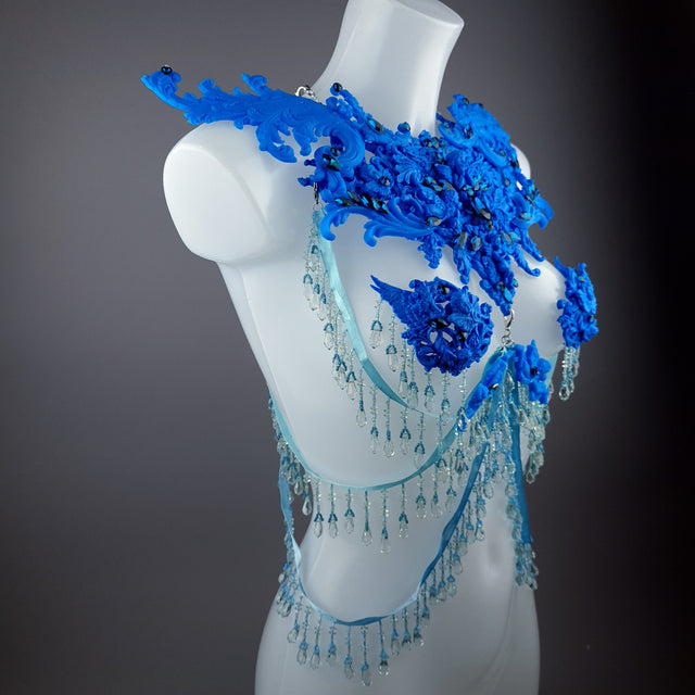 "De Hyacintho" Blue Filigree Nipple Pasties & Beading Body Jewellery