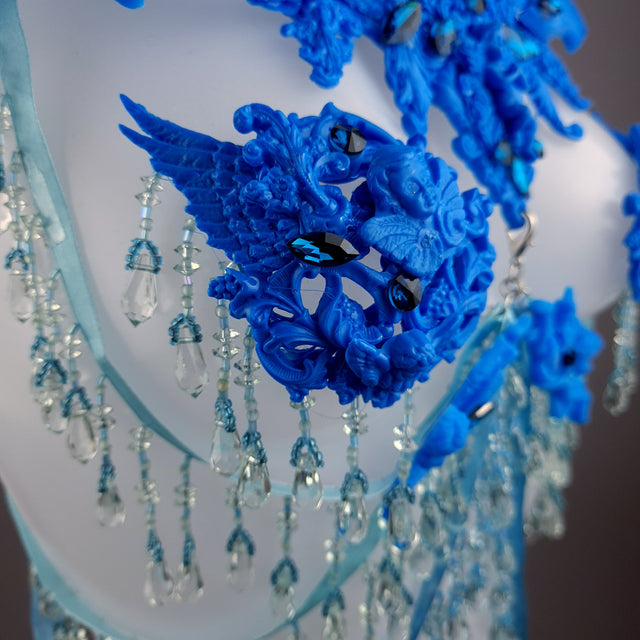 "De Hyacintho" Blue Filigree Nipple Pasties & Beading Body Jewellery